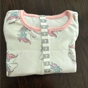 BNWT Carter's Unicorn Print Pajama Set - Pink and White